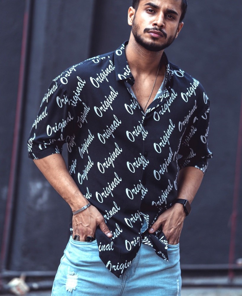 U R FASHION Men Printed Casual Black Shirt Buy U R FASHION Men Printed Casual Black Shirt Online at Best Prices in India Flipkart