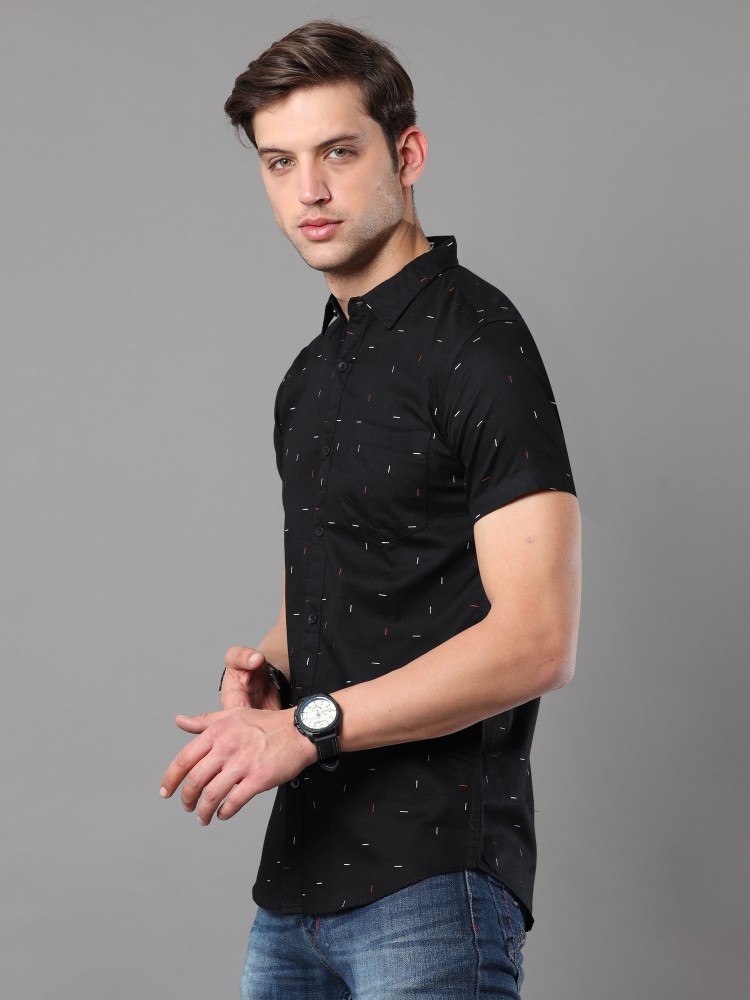 ASIAN & FITCH Men Printed Casual Black Shirt - Buy ASIAN & FITCH Men  Printed Casual Black Shirt Online at Best Prices in India