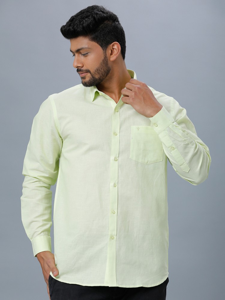 Ramraj Cotton Men Solid Casual Light Green Shirt - Buy Ramraj