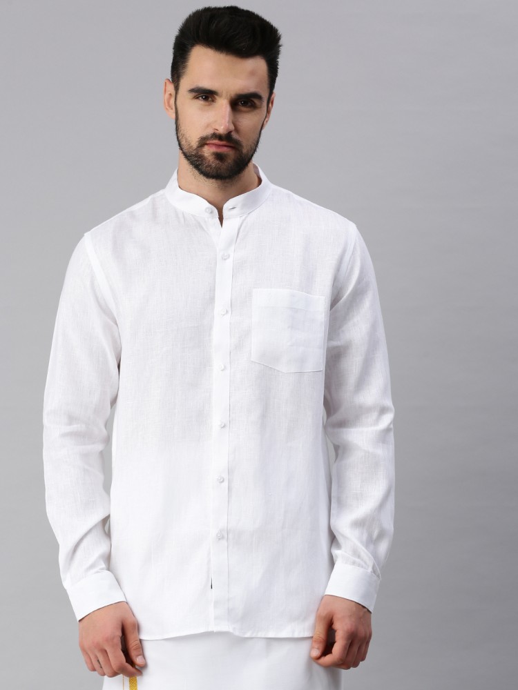 Ramraj Cotton Men Solid Festive White Shirt - Buy Ramraj Cotton Men Solid  Festive White Shirt Online at Best Prices in India