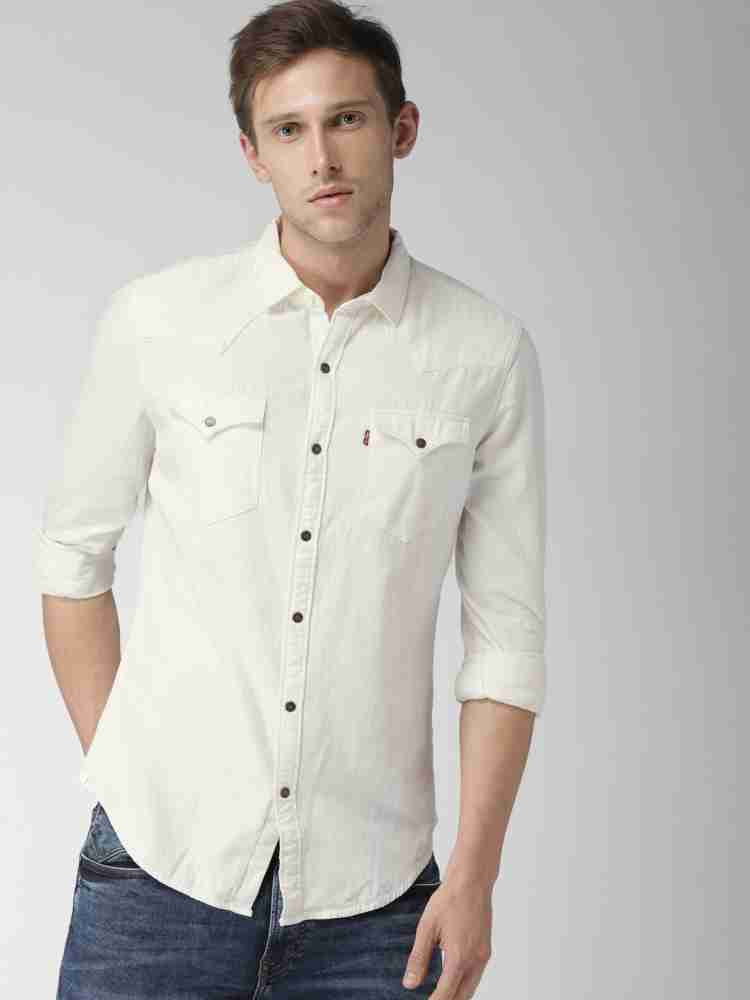 LEVI S Men Solid Casual White Shirt Buy White LEVI S Men Solid Casual White Shirt Online at Best Prices in India Flipkart