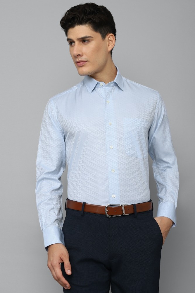 LOUIS PHILIPPE Men Self Design Formal Blue Shirt - Buy LOUIS