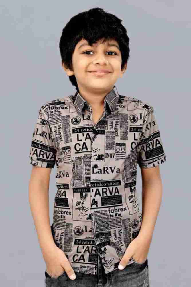 kashviicon Boys Printed Casual Black Shirt - Buy kashviicon Boys