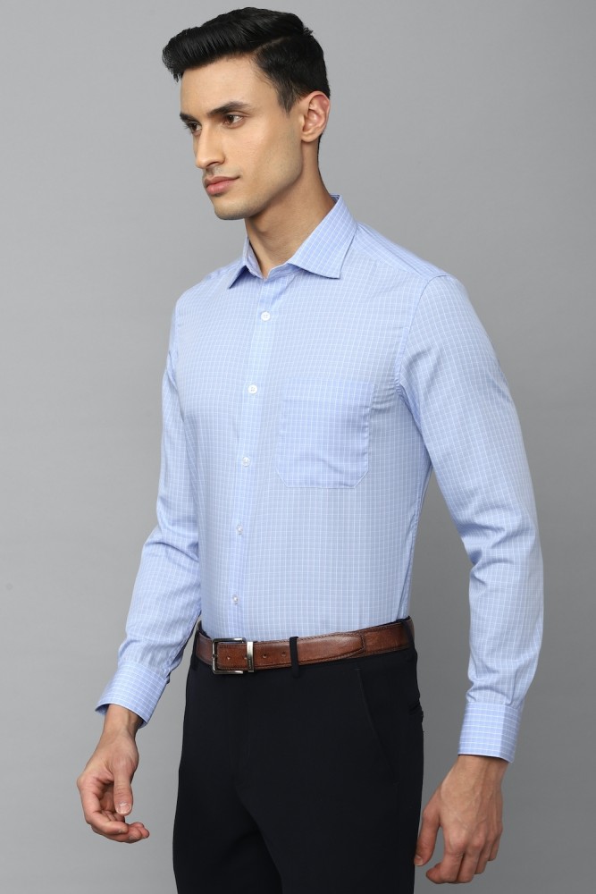 Louis Philippe Formal Shirts, Men Blue Classic Fit Check Full