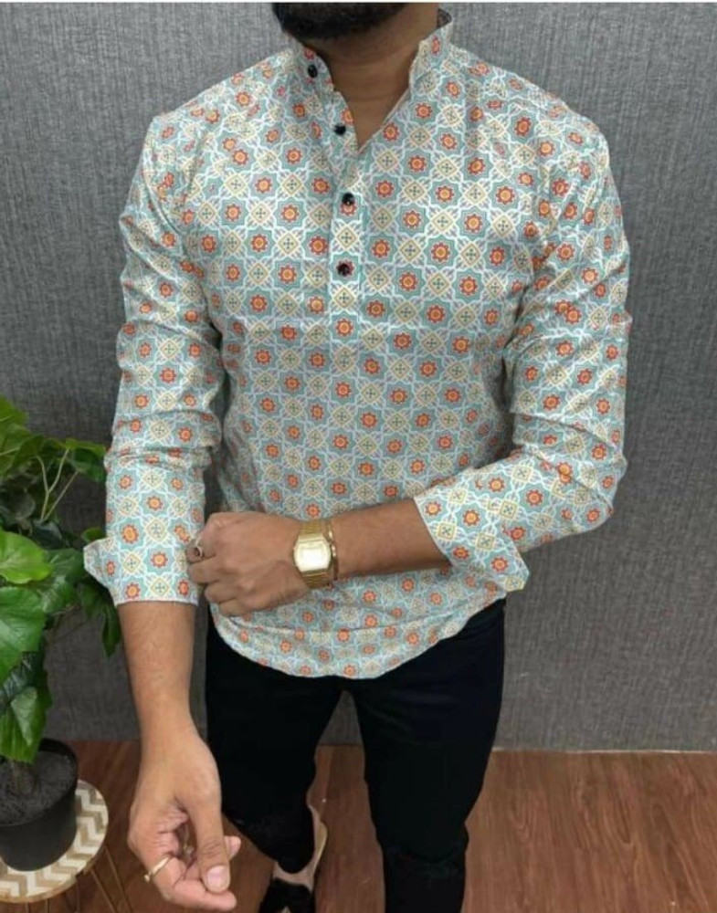KMENTERPRISE Men Printed Straight Kurta Buy KMENTERPRISE Men
