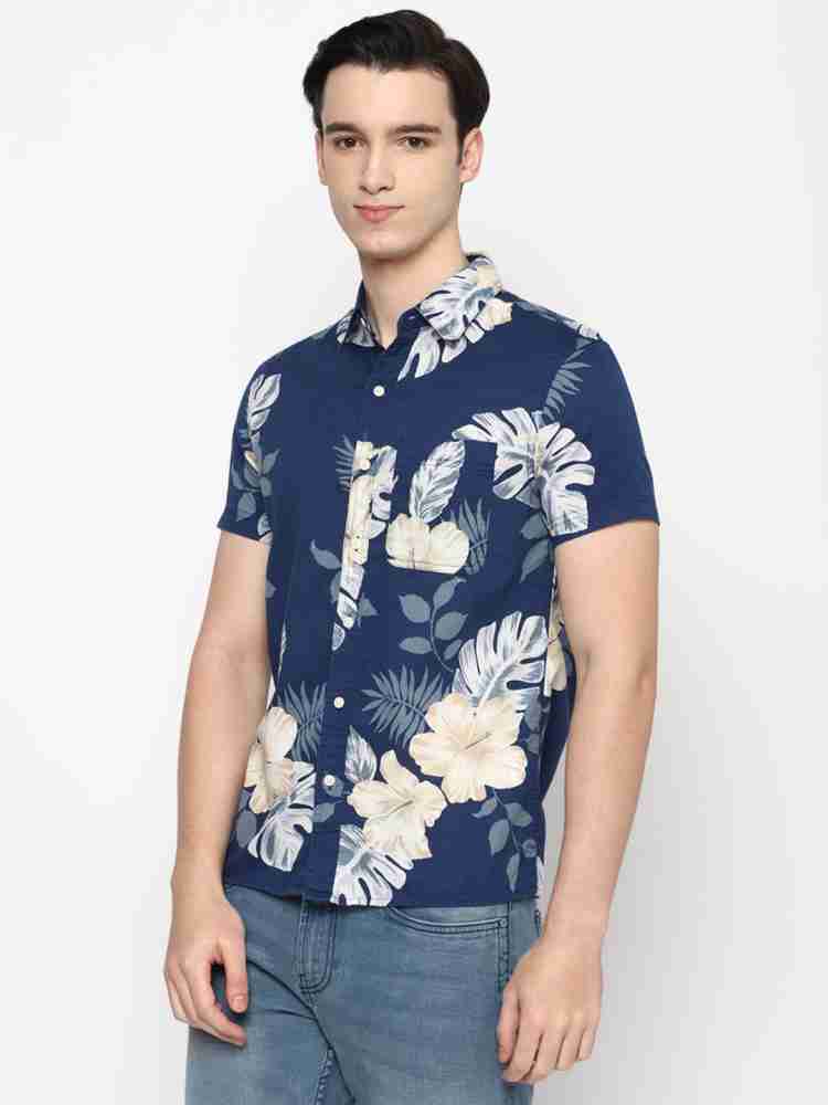 American Eagle Outfitters Men Floral Print Casual Blue Shirt - Buy