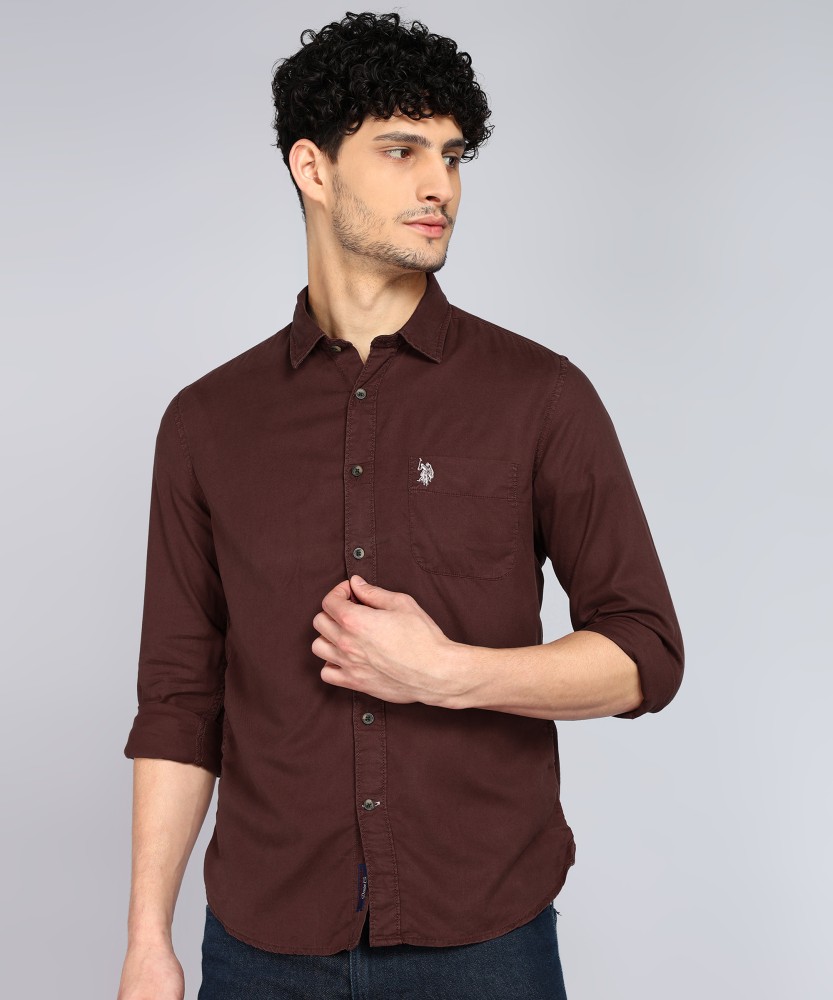 us polo maroon shirt