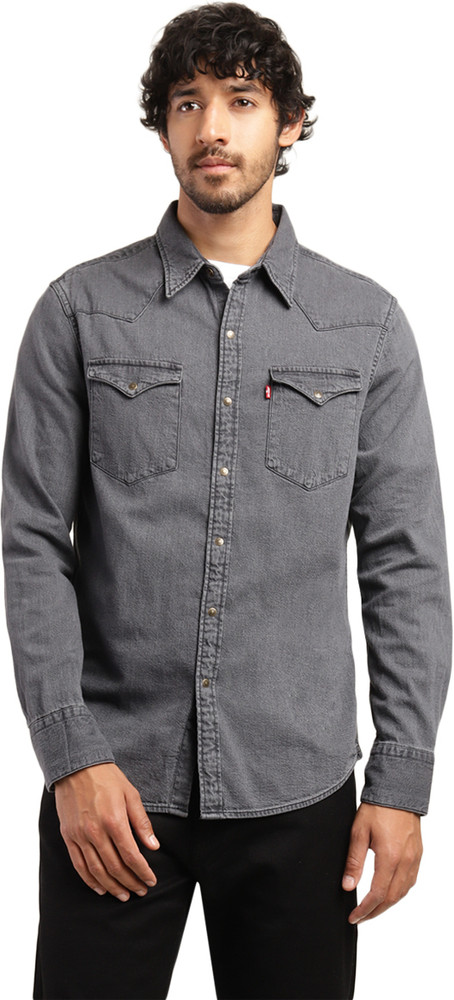Levi's grey denim shirt top