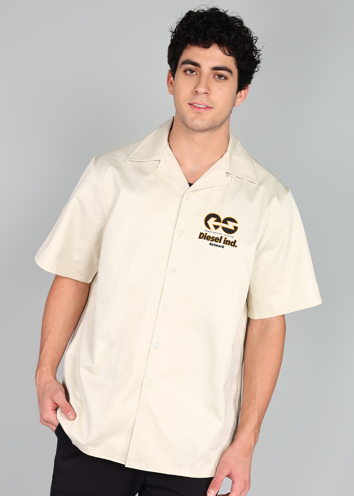 DIESEL Men Printed Casual White Shirt - Buy DIESEL Men Printed 