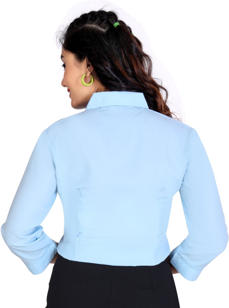 Buy Dark Sky Blue Shirts, Tops & Tunic for Women by VASTRAA FUSION Online