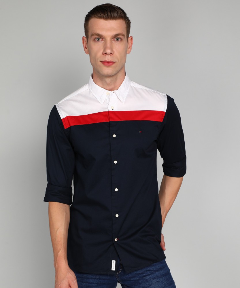 Red and black tommy store hilfiger shirt