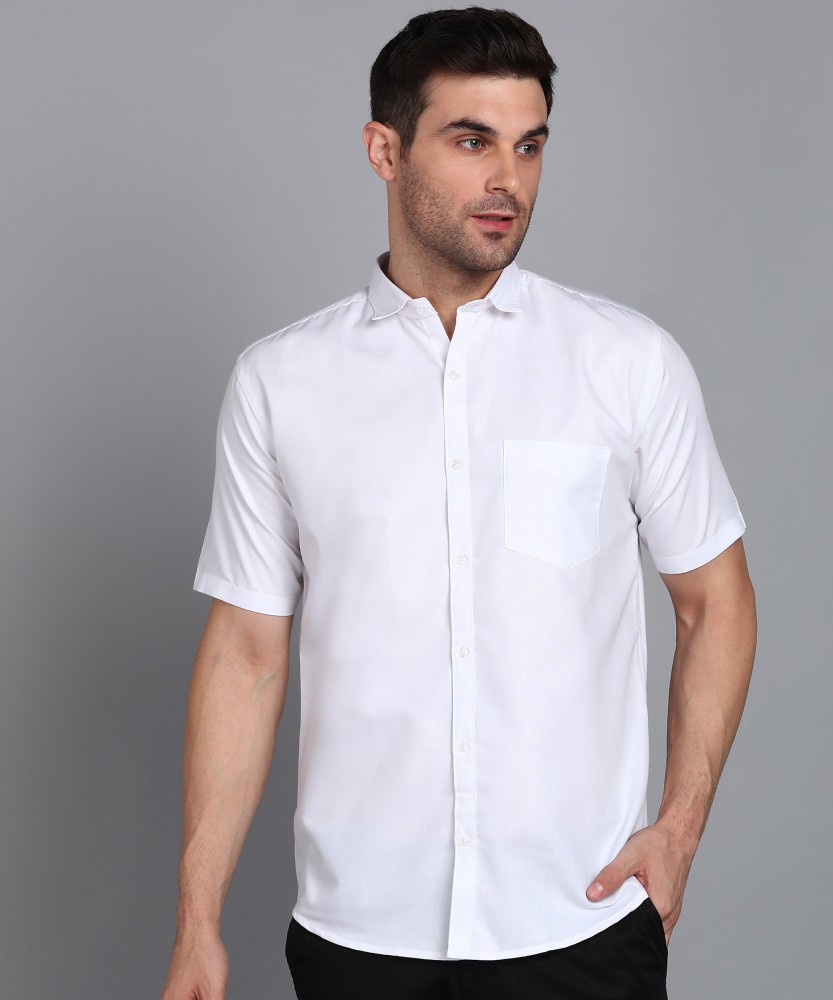 MILDIN Men Solid Formal White Shirt - Buy MILDIN Men Solid Formal