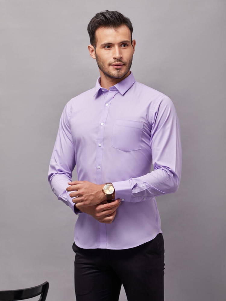 OXEMBERG Men Solid Casual Purple Shirt - Buy OXEMBERG Men Solid Casual  Purple Shirt Online at Best Prices in India