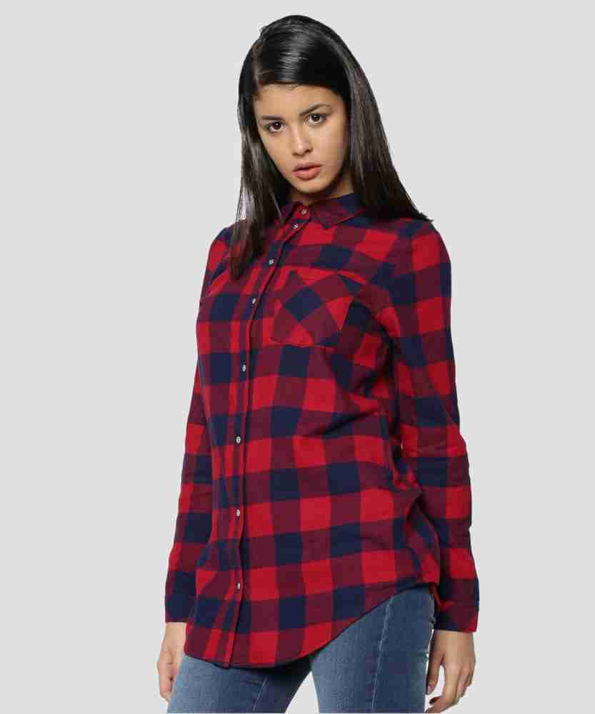 Buy Girls Red & Black Check Print Crop Top Online at Sassafras