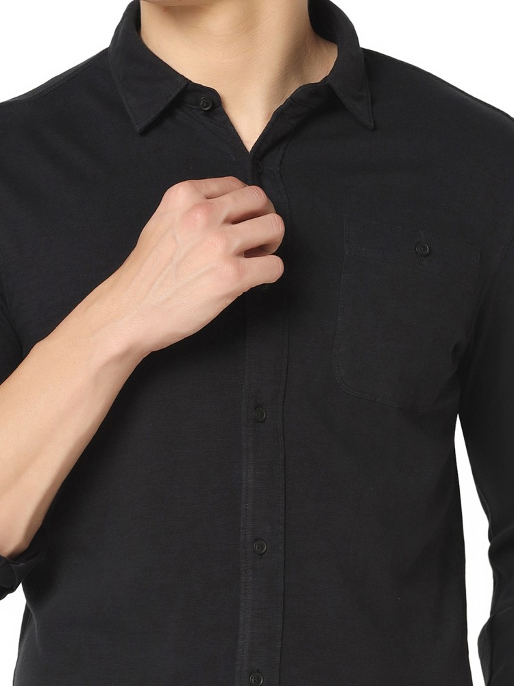 Blackberrys Men Solid Casual Black Shirt - Buy Blackberrys Men