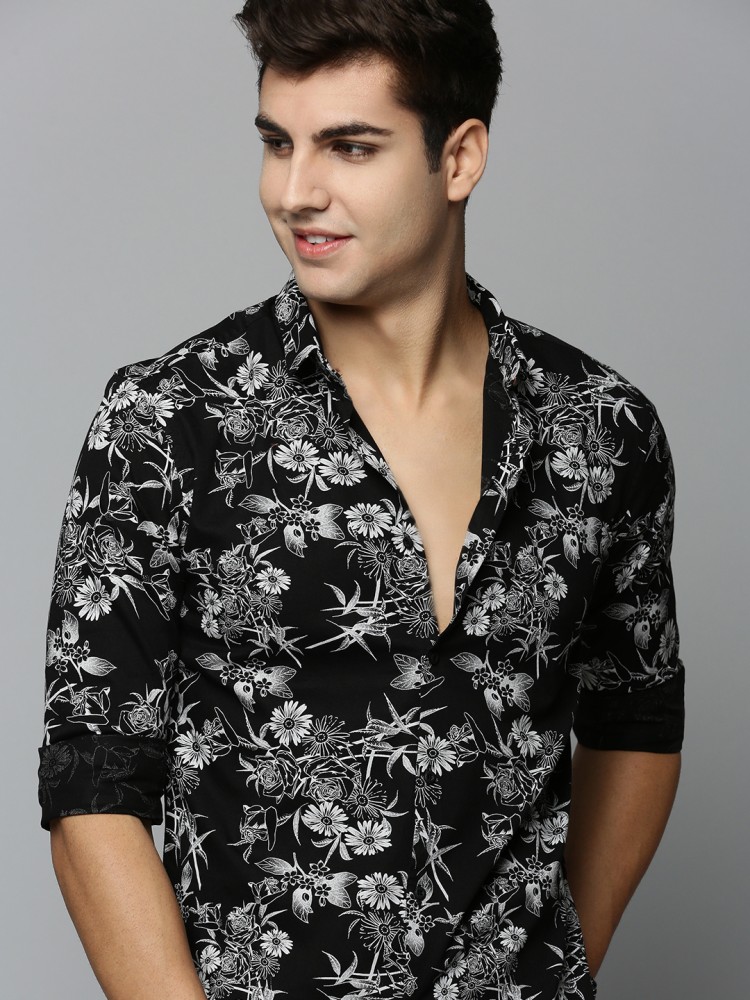 SAMVART DESIGNS Men Printed Casual Black Shirt - Buy SAMVART DESIGNS Men  Printed Casual Black Shirt Online at Best Prices in India