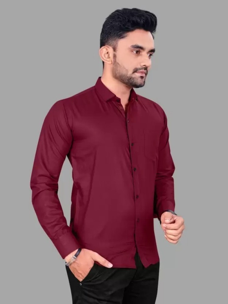 EnterpriseRE Men Solid Casual Maroon Shirt - Buy EnterpriseRE Men Solid  Casual Maroon Shirt Online at Best Prices in India