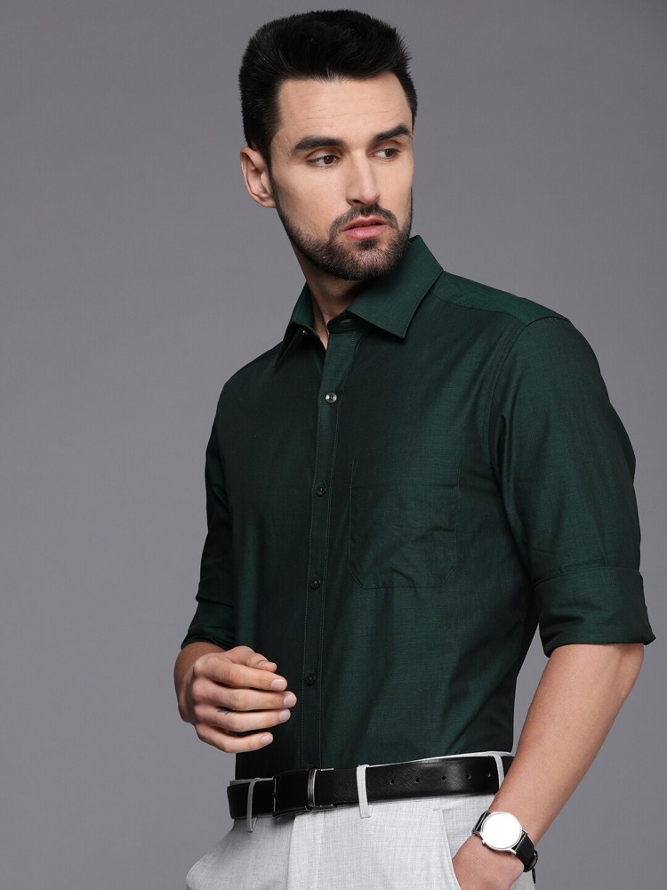 LOUIS PHILIPPE Men Solid Formal Green Shirt - Price History