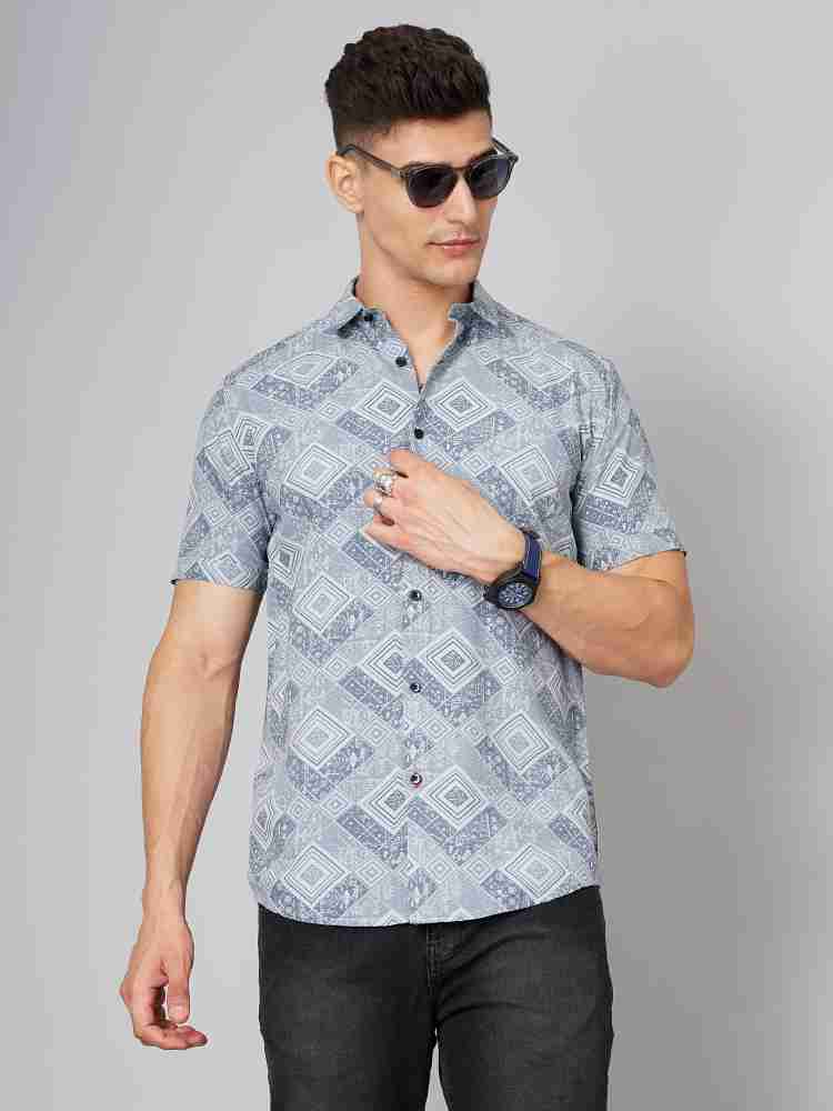 Paul Street Men Printed Casual Grey Shirt - Buy Paul Street Men 