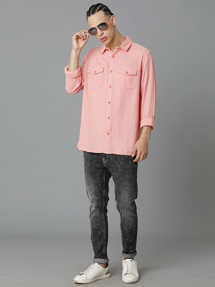 VOI JEANS Men Solid Casual Pink Shirt Buy VOI JEANS Men Solid Casual Pink Shirt Online at Best Prices in India Flipkart