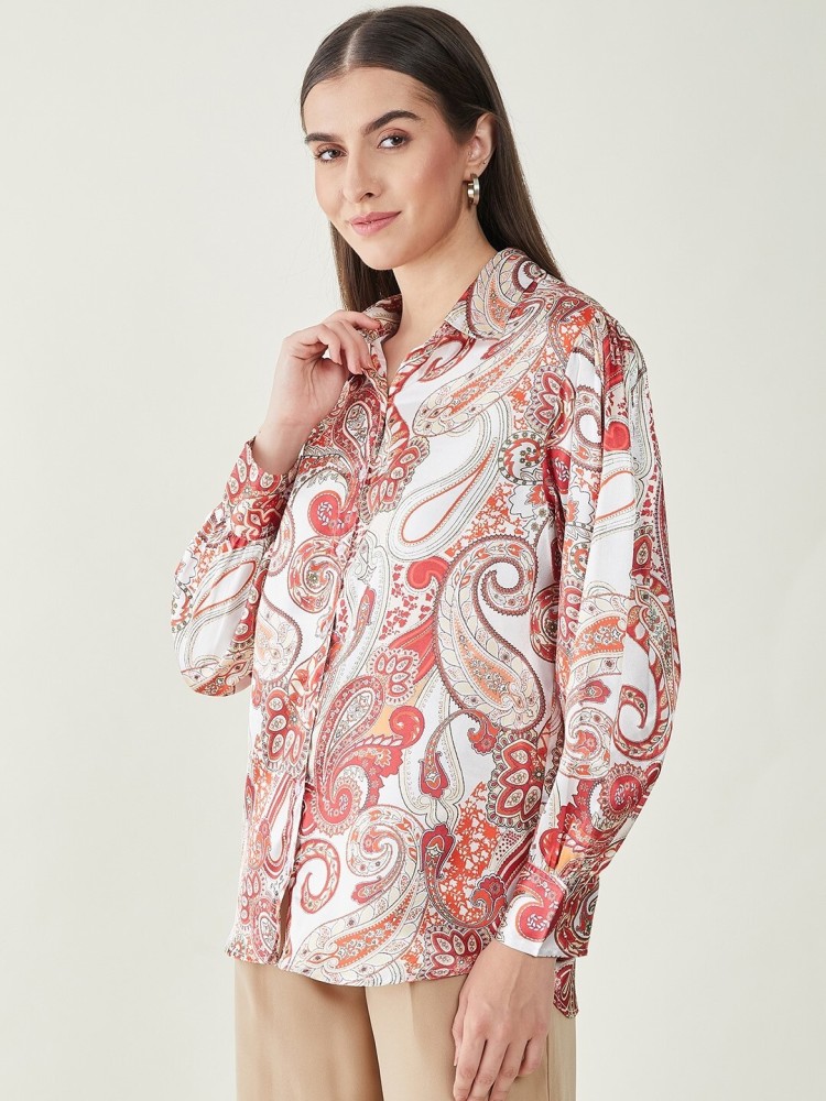 BITTERLIME Women Printed Casual White Shirt - Buy BITTERLIME Women Printed  Casual White Shirt Online at Best Prices in India