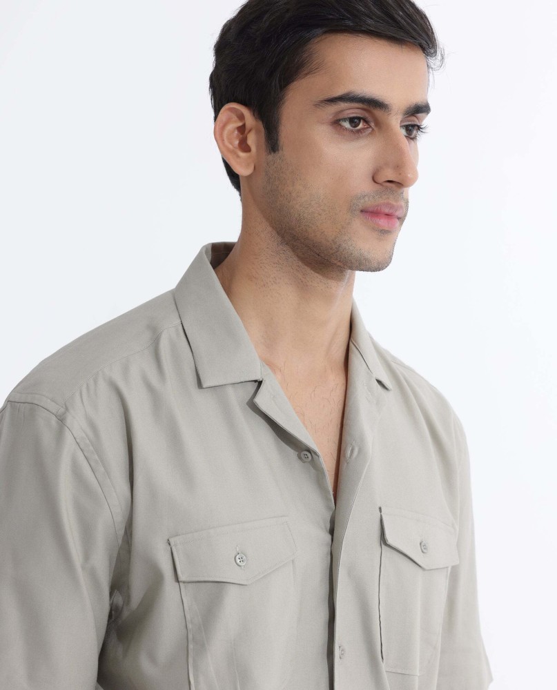 RARE RABBIT Men Solid Casual Grey Shirt - Buy RARE RABBIT Men Solid Casual  Grey Shirt Online at Best Prices in India