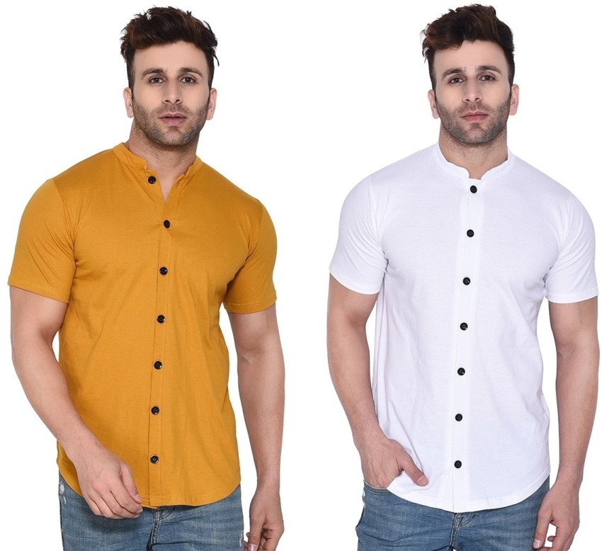 BEYOU FASHION Men Solid Casual White, Yellow Shirt - Buy BEYOU FASHION Men  Solid Casual White, Yellow Shirt Online at Best Prices in India