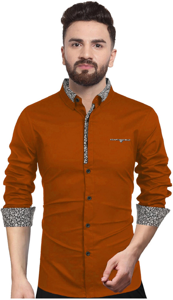 Mens orange formal shirt new arrivals
