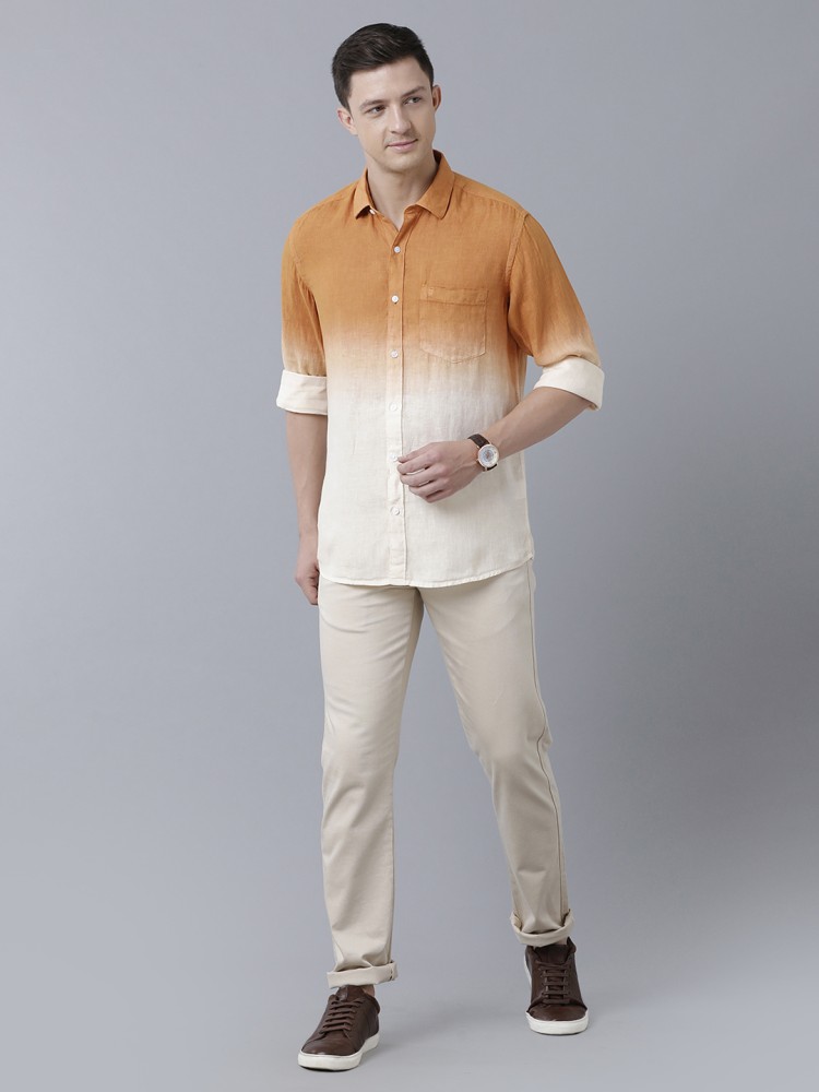 Linen Club Men Solid Casual Brown Shirt - Buy Linen Club Men Solid Casual  Brown Shirt Online at Best Prices in India