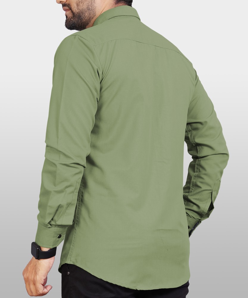 VeBNoR Men Solid Casual Light Green Shirt - Buy VeBNoR Men Solid