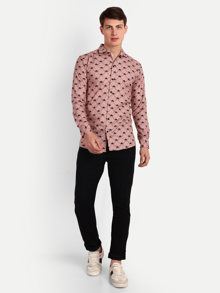 Mens black and pink dress shirt 2025