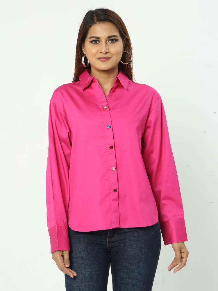Pink dress shirts for ladies shop