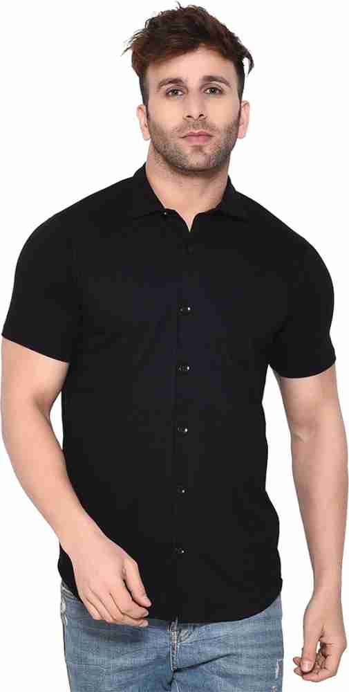 Jwala Men Solid Casual Black Shirt - Buy Jwala Men Solid Casual Black Shirt  Online at Best Prices in India