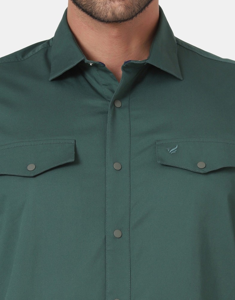 Blackberrys Men Solid Casual Green Shirt - Buy Blackberrys Men