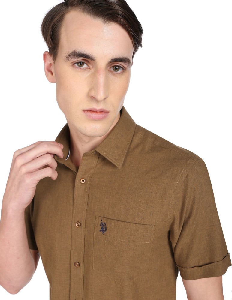 Us polo 2024 brown shirt