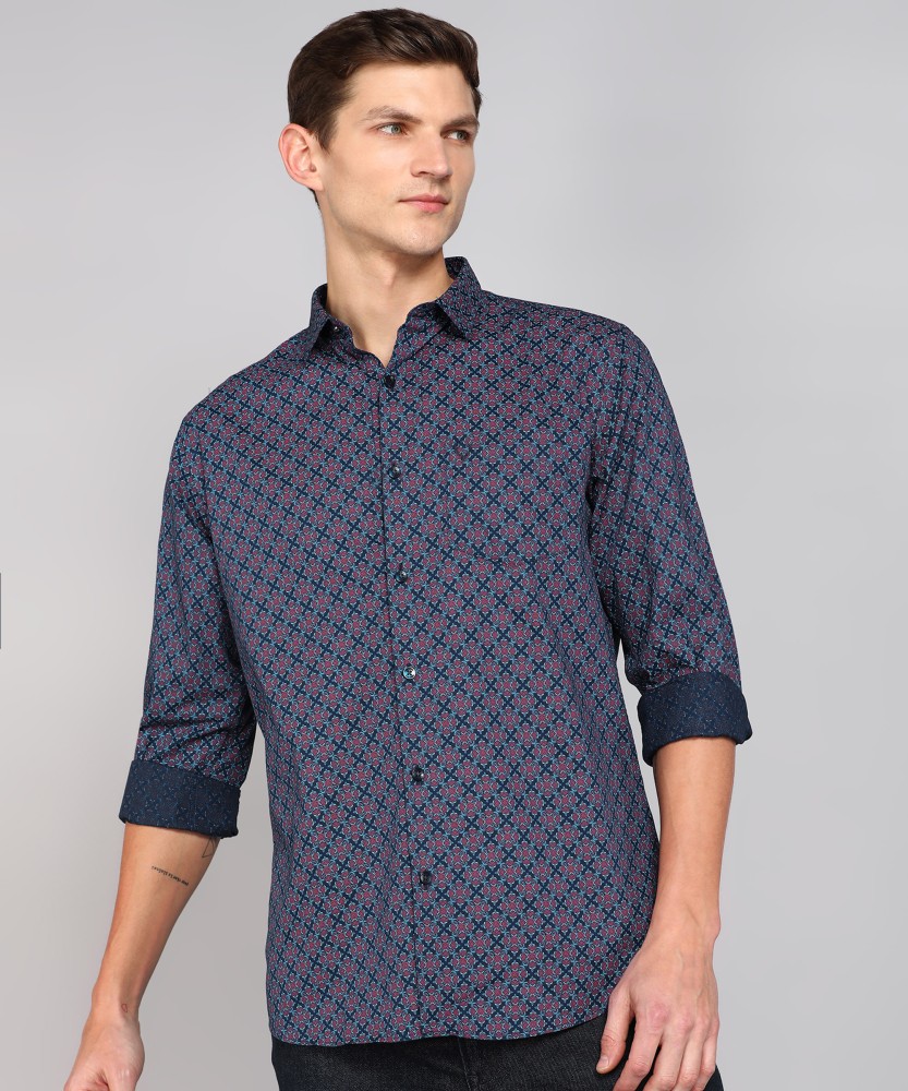 Allen Solly Men Printed Casual Blue Shirt - Buy Allen Solly Men