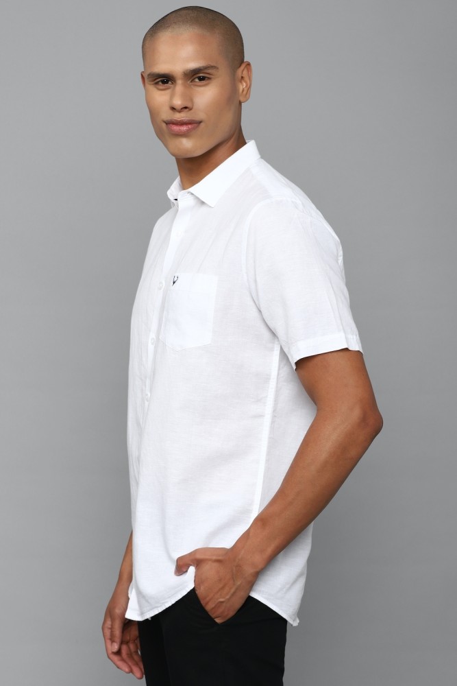 Allen Solly Men Solid Casual White Shirt - Buy Allen Solly Men Solid Casual  White Shirt Online at Best Prices in India