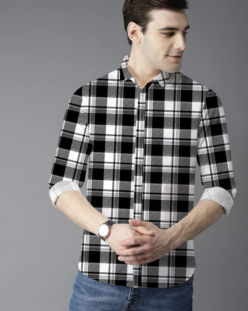 CHEAPSHIRTS Men Checkered Casual Black Shirt Buy CHEAPSHIRTS Men Checkered Casual Black Shirt Online at Best Prices in India Flipkart