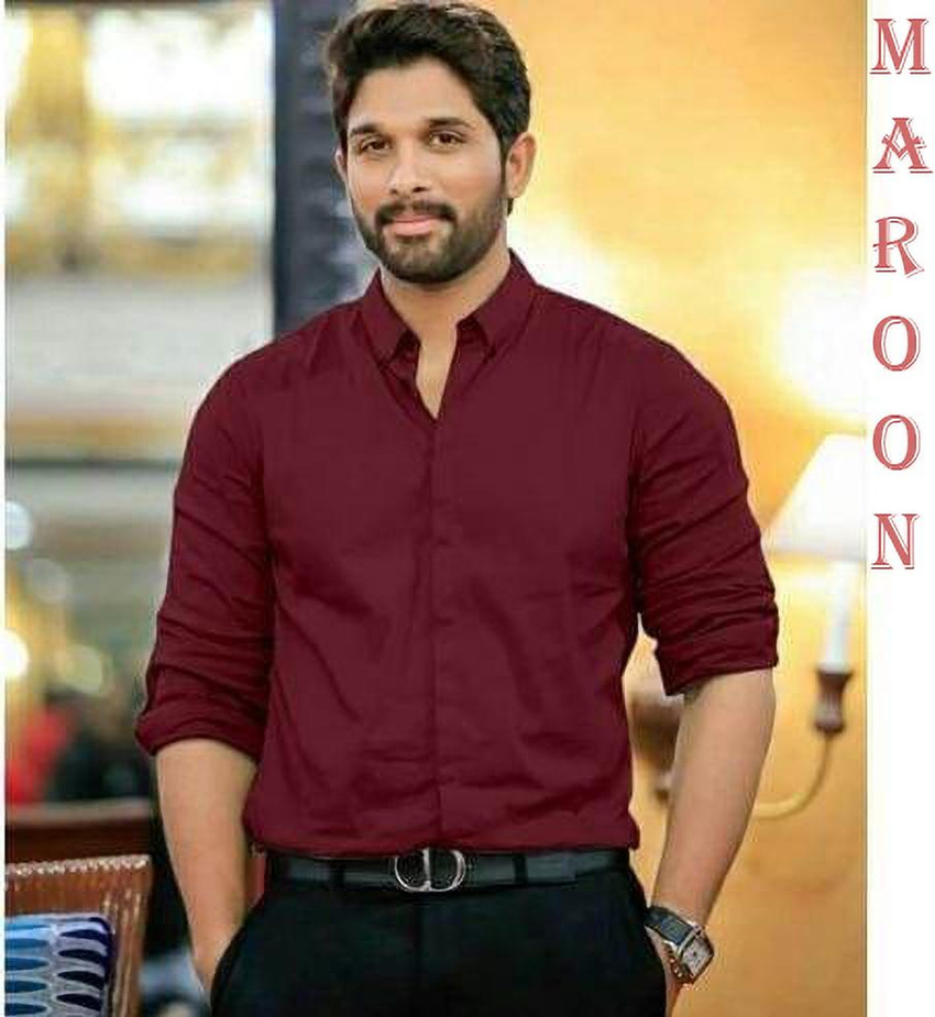 maroon color shirt