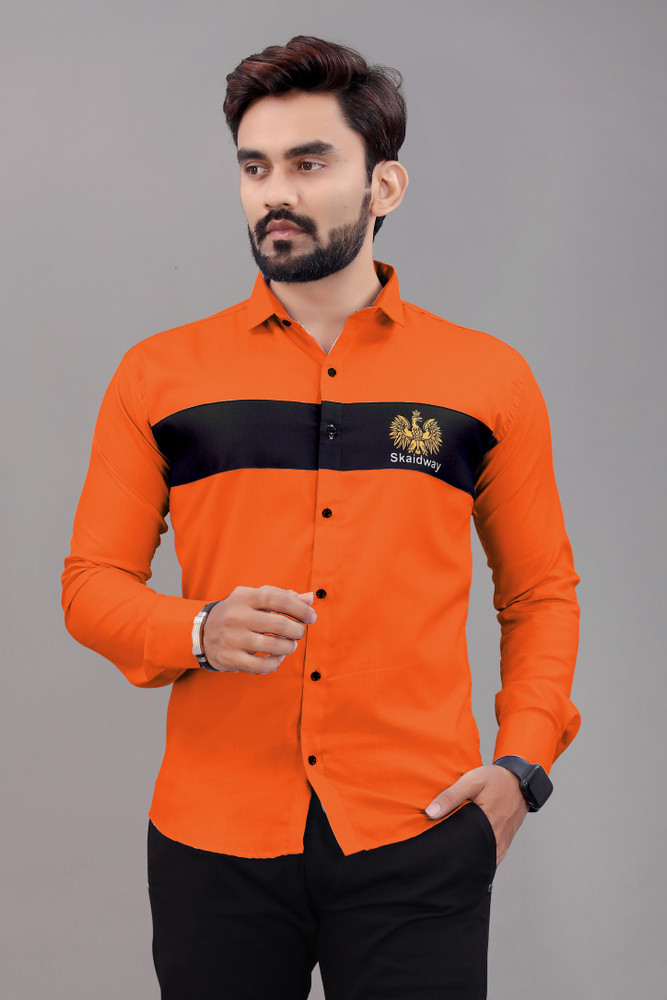 Orange designer sales shirt