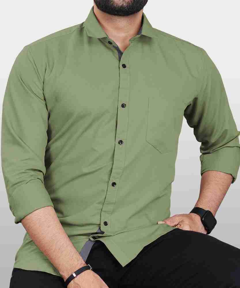 Light olive green shirt mens sales