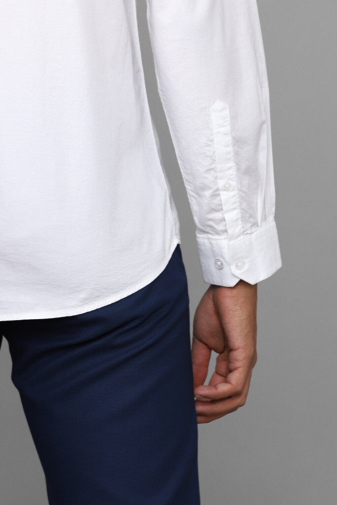 Allen Solly Men Solid Casual White Shirt - Buy Allen Solly Men Solid Casual  White Shirt Online at Best Prices in India