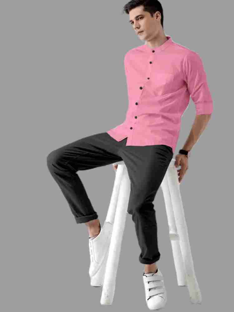 Pink shirt black jeans on sale men