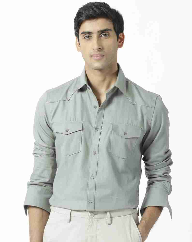 RARE RABBIT Men Solid Casual Grey Shirt - Buy RARE RABBIT Men Solid Casual  Grey Shirt Online at Best Prices in India