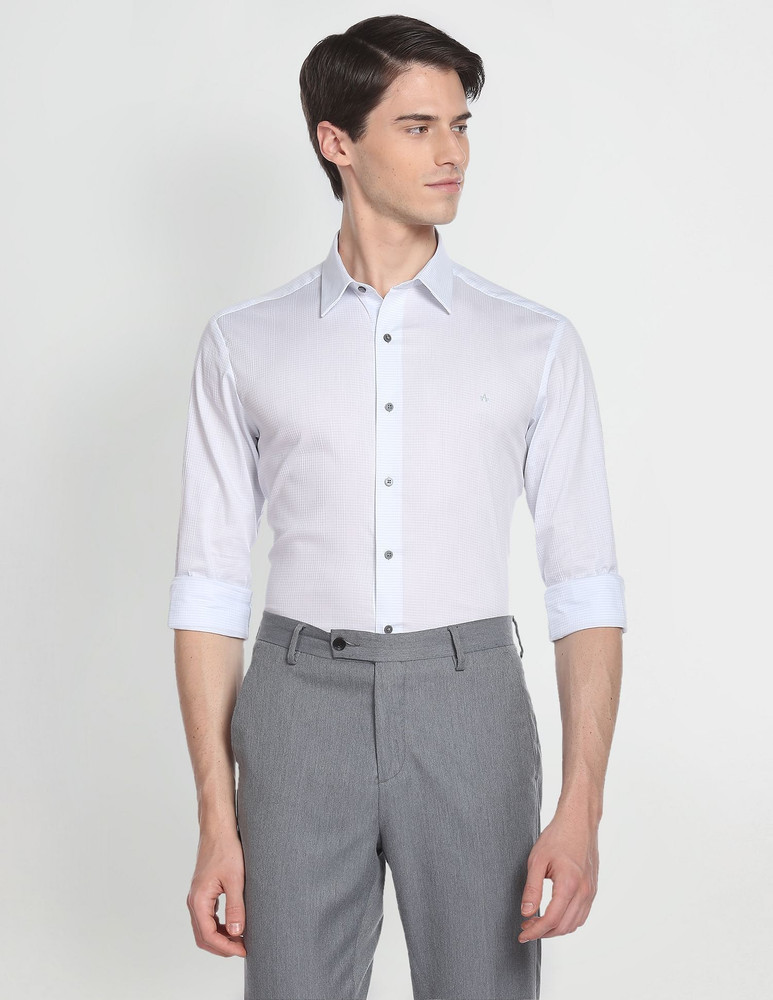 Arrow Newyork Men Striped Formal Blue Shirt Buy Arrow Newyork