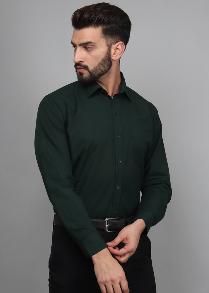 Forest green mens dress shirt sale