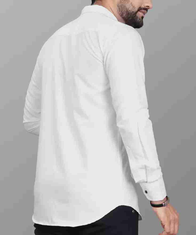 FUBAR Men Solid Formal White Shirt - Buy FUBAR Men Solid Formal White Shirt  Online at Best Prices in India