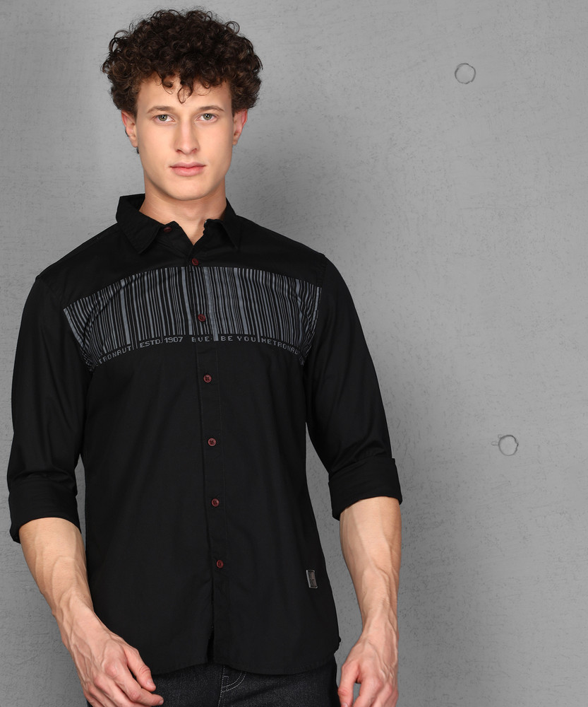 METRONAUT by Flipkart Men Printed Casual Black Shirt Buy METRONAUT by Flipkart Men Printed Casual Black Shirt Online at Best Prices in India Flipkart