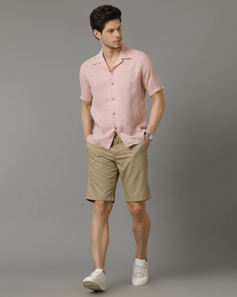 Pink shirt khaki on sale shorts