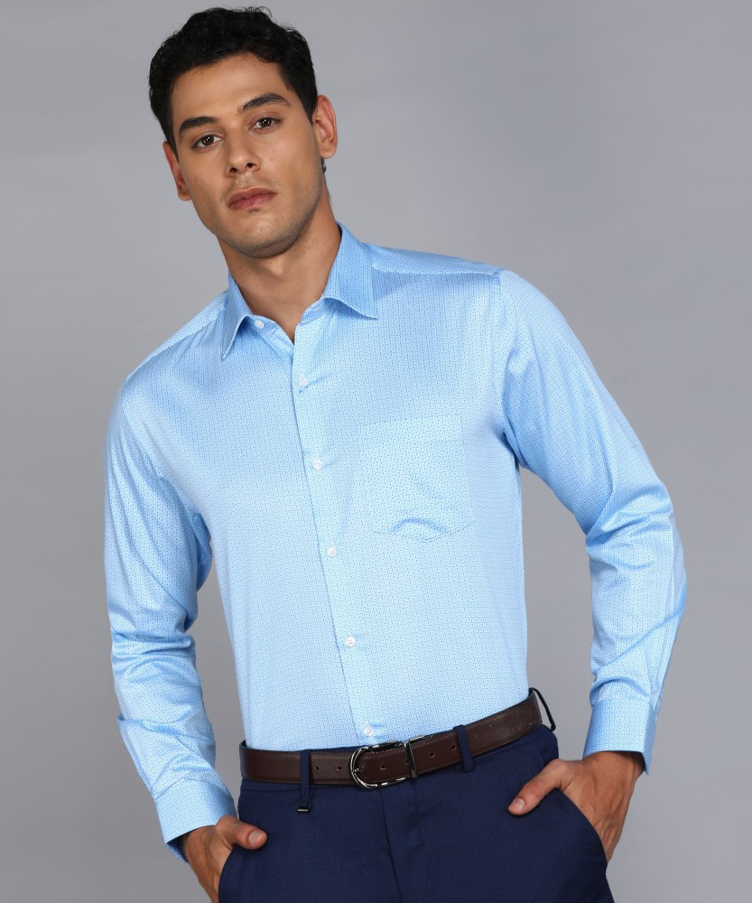 VAN HEUSEN Men Checkered Formal Light Blue Shirt - Buy VAN HEUSEN